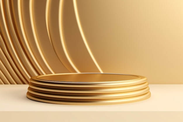 Luxury gold product backgrounds stage blank podium pedestal display Generative AI