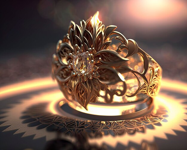 luxury gold wedding rings ai generated