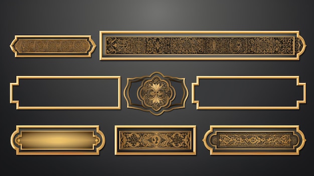 Luxury Golden Arabic Islamic Text Box Title