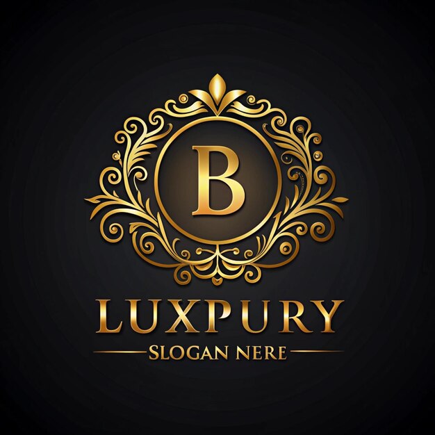 Photo luxury golden b logo template