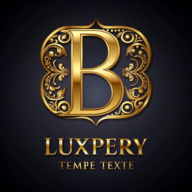 Photo luxury golden b logo template