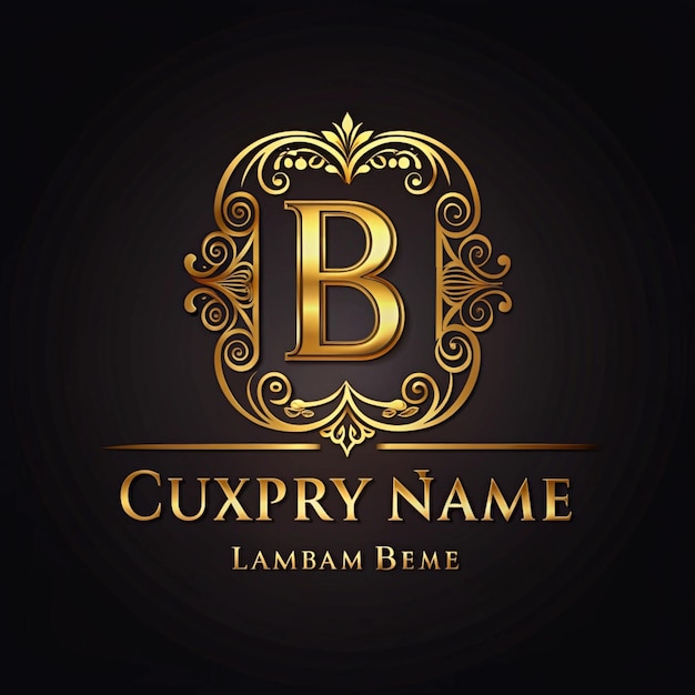 Photo luxury golden b logo template