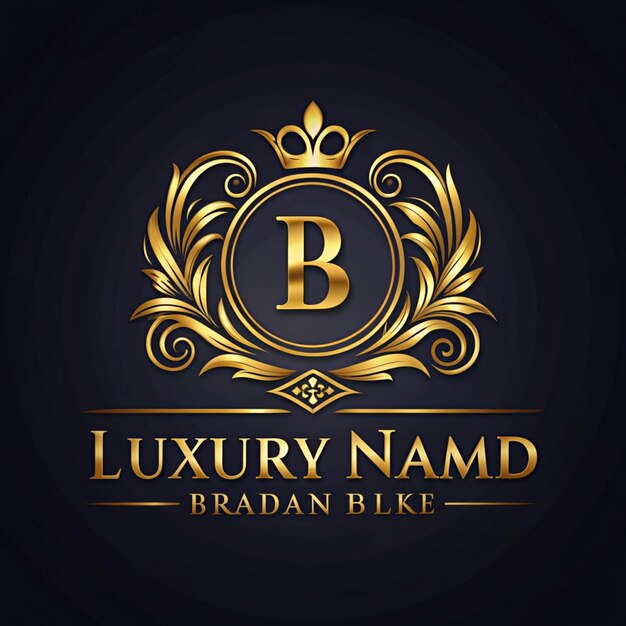 Photo luxury golden b logo template