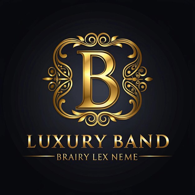 Photo luxury golden b logo template