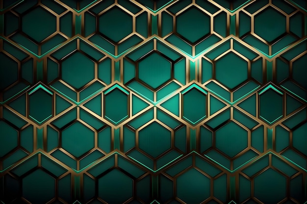 Luxury golden emerald wallpaper Abstract gold line arts texture with green emerald background design for cover invitation background packaging design fabric and print Generative Ai