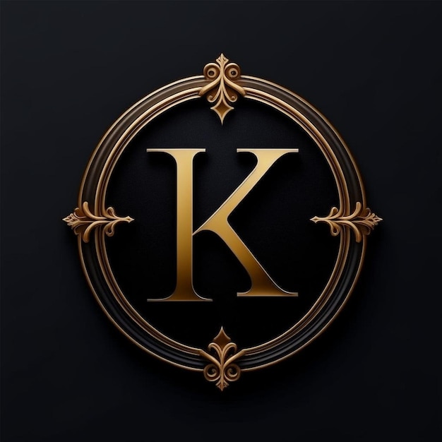 Photo luxury golden letter k on a black background