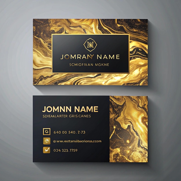 Photo luxury golden marble texture business card design