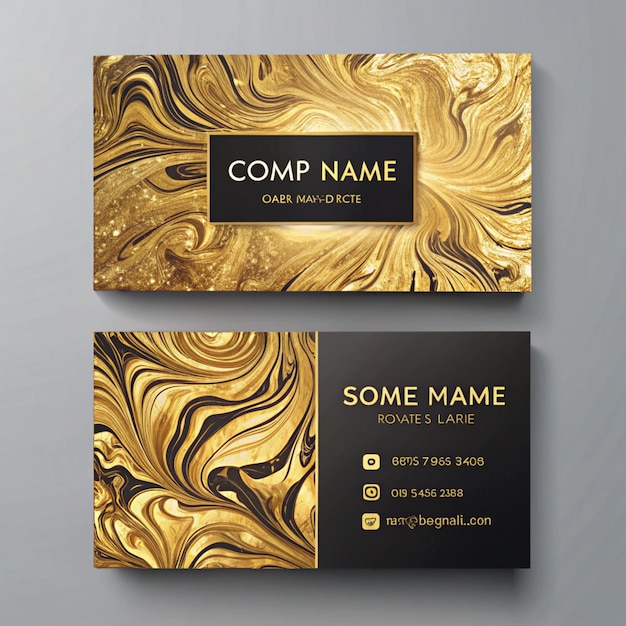 Photo luxury golden marble texture business card design