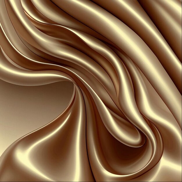 luxury golden silk 3D abstract backgroundsatin fabric with folds