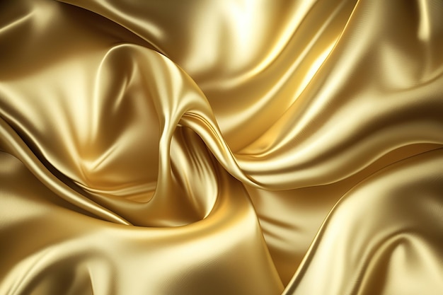 Luxury golden silk flowing wave trendy background Closeup background for presentation