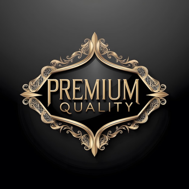 Photo luxury golden vector logo badges and labels design of premium quality