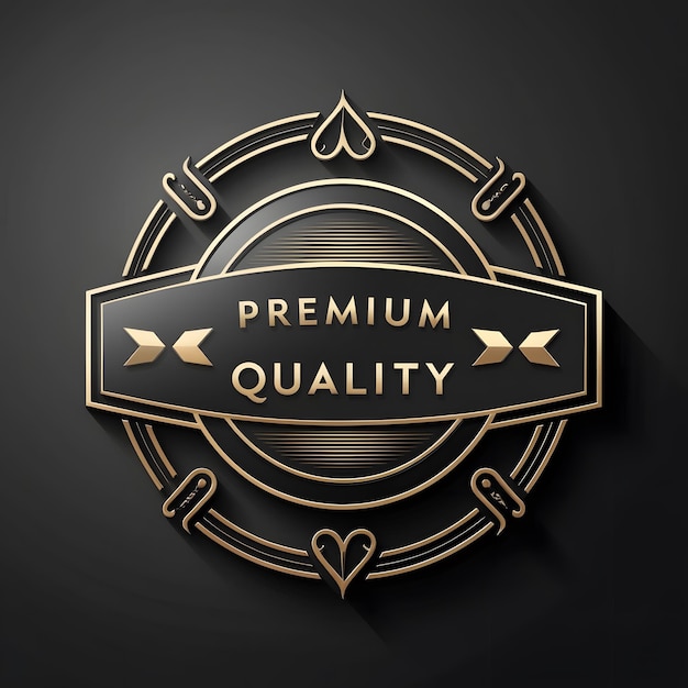 Photo luxury golden vector logo badges and labels design of premium quality