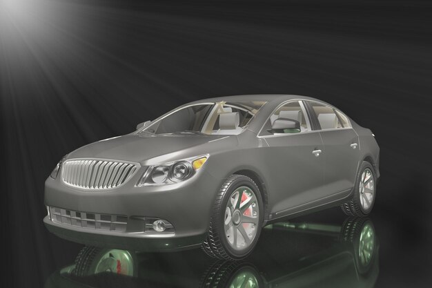 Photo luxury gray suv car with headlights