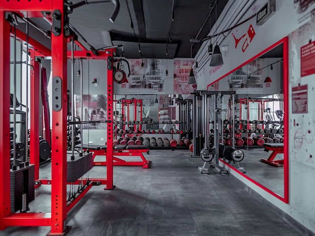 Luxury gym interior with modern equipments