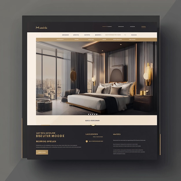 Photo luxury hotel landing page template