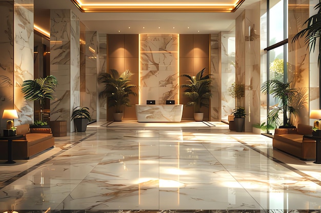 luxury hotel lobby interior