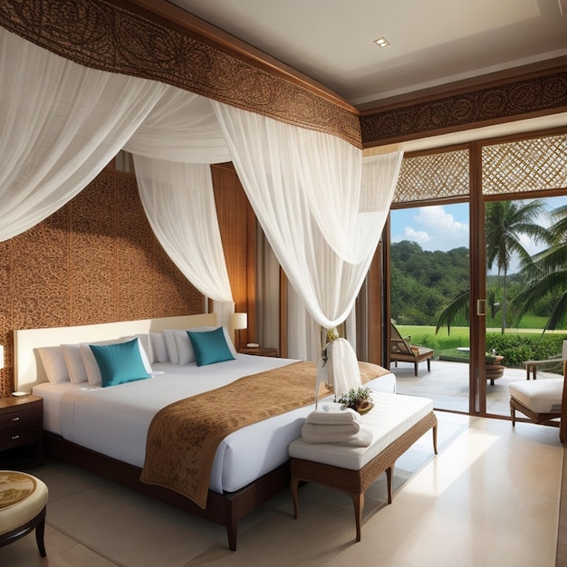 luxury hotel room in resort