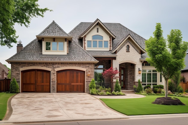 Luxury House Exterior with Brick and Siding Trim and Double Garage The Perfect Dream Home