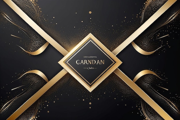 Luxury invitation card background vector Golden elegant geometric shape gold line