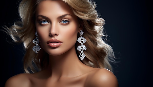 Luxury jewelry brand advertisement with woman model shooting