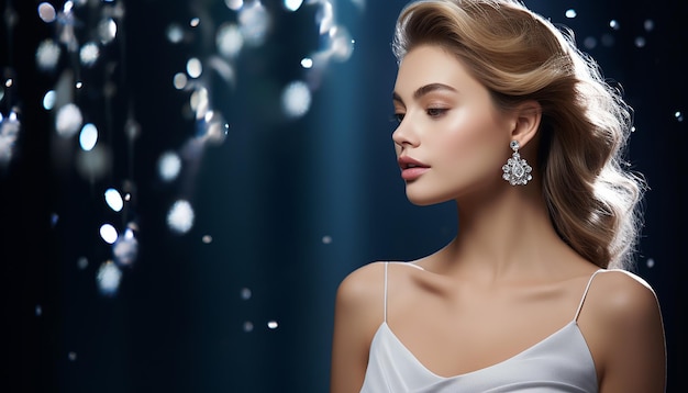 Luxury jewelry brand advertisement with woman model shooting