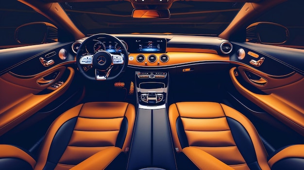 Luxury Leather Car Interior with Modern Design