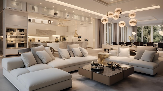 Luxury living room interior in classical style