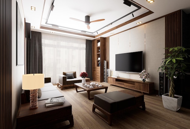 Luxury Living Room Render