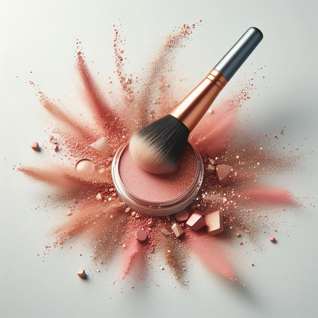 luxury makeup brush splash with mica powder