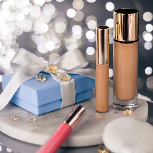 Luxury makeup products as a gift beauty cosmetics and makeup styled concept