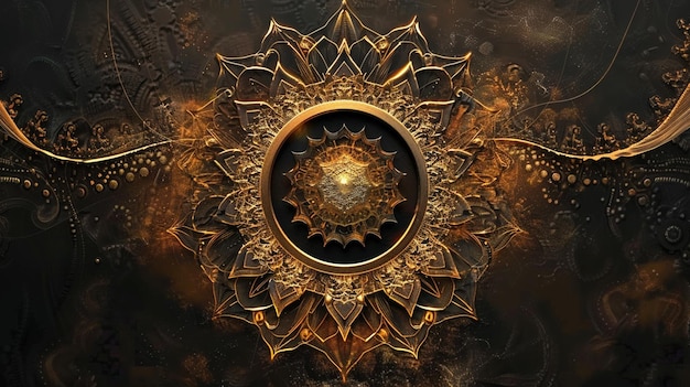 luxury mandala background black elegant golden mandala