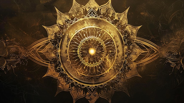 luxury mandala background black elegant golden mandala