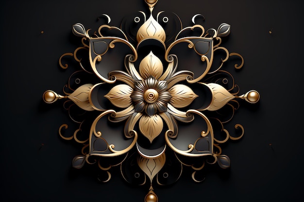 Luxury mandala decoration on black