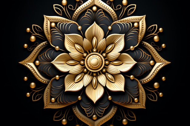 Luxury mandala decoration on black