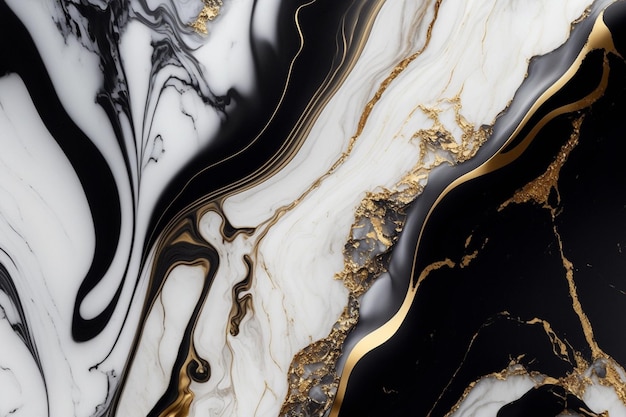 Luxury marble texture background white black gold Natural stone color material pattern Generative AI