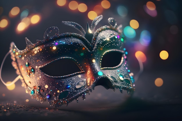 Luxury Masquerade venetian carnival mask female theatrical Neural network AI generated