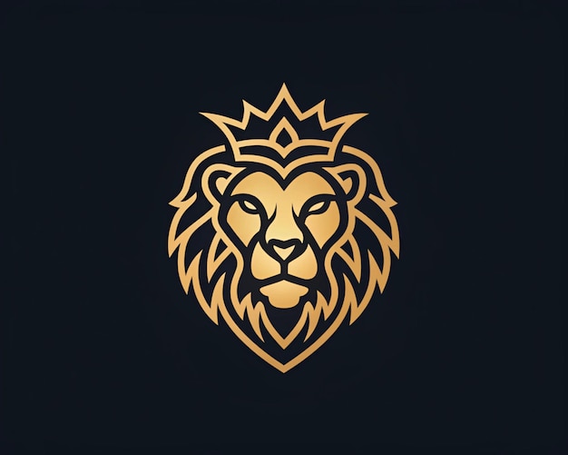 luxury minimal logo lion solid art animal