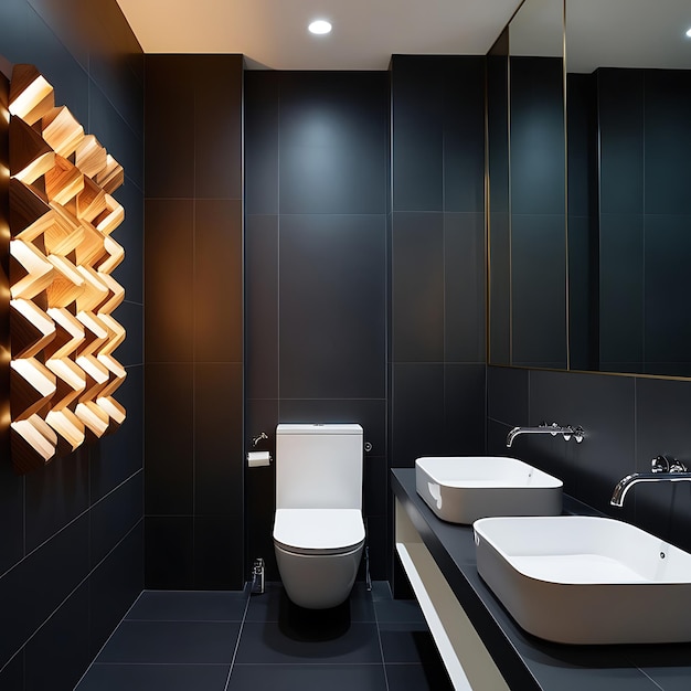 Photo a luxury modern design bathroom and toilet