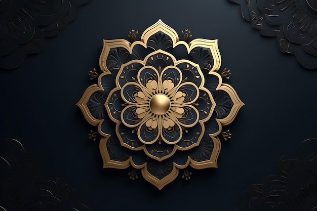 Luxury ornamental mandala design background in golden gradient color