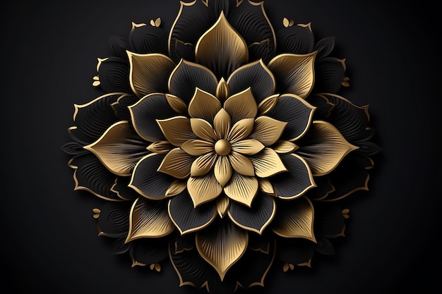 Luxury ornamental mandala design background in golden gradient color