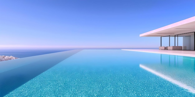 Photo luxury pool villa modern 3d digital art with contemporary design concept luxury pool villa modern 3d digital art contemporary design