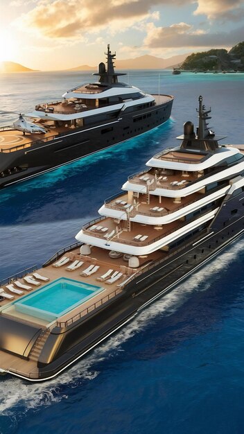 Photo luxury private yacht background