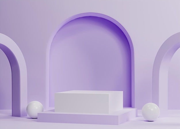 Luxury purple podium scene for product presentation