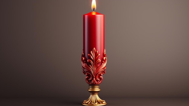 luxury red candle with flame