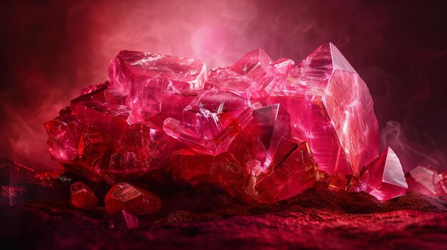 Photo luxury red ruby gemstone brilliant crystal jewelry illustration for advertisement