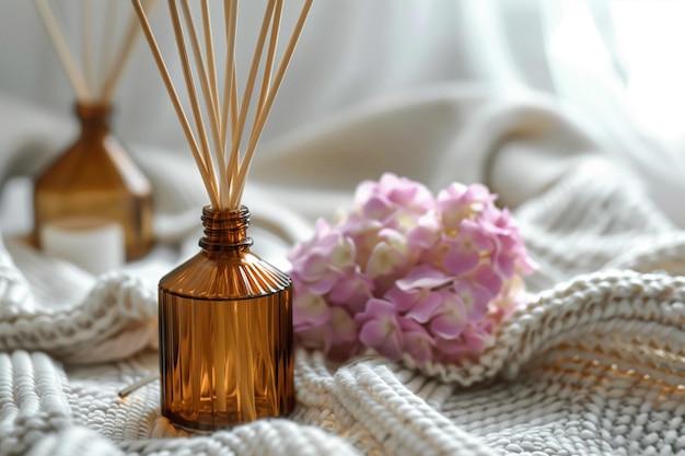 Photo luxury reed diffuser white background