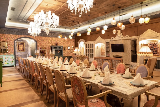 Luxury restaurant banquet hall event room interior