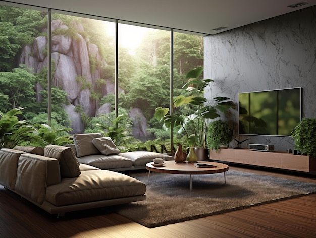 Luxury room in rain forest real estate design