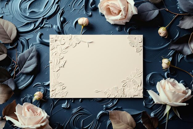 Photo luxury save the date wedding invitation card mockup