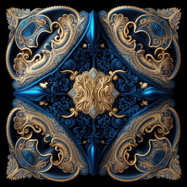 Luxury silk scarf pattern, created with AI generative